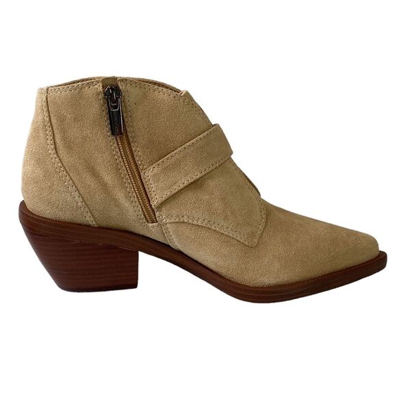 Vince Camuto New Ashena Western Leather Suede Boot Buckle Detail Pointed Toe - Picture 14 of 15
